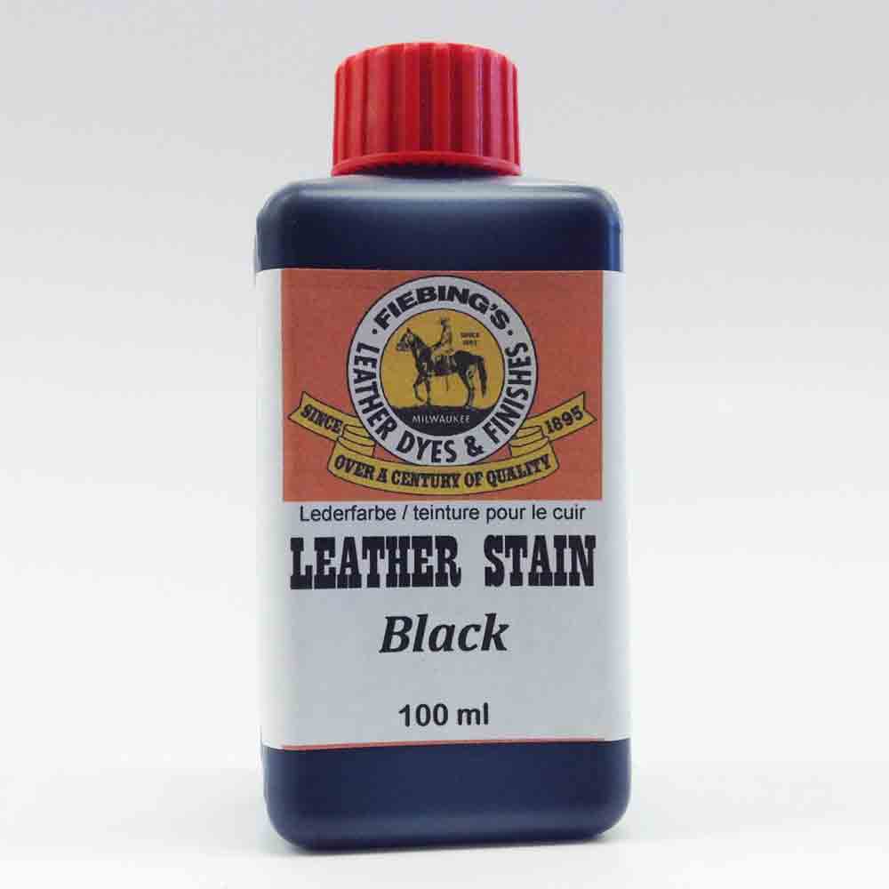 Fiebing's Leather Stain, Ledereinziehfarbe mit Leinl, BLACK 100 ml Schwarz